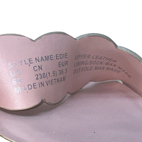 Kate Spade Women’s Metallic Gold & Pink Leather Block Heel Edie Sandals Size 6B