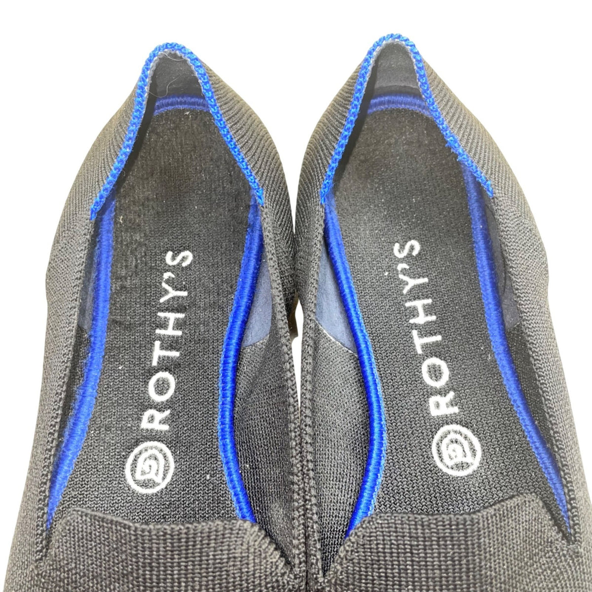Rothys Women’s Black & Blue Knit Upper The Flats Slip-On Ballet Flats Size 8.5W