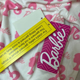 Barbie Girls Long Sleeve Pajama Set With Pink Logo & Silhouette White Sz 2T- NEW