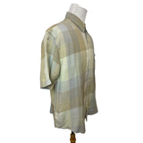 Van Heusen Men's Multicolored Square Pattern Short Sleeve Button Up Shirt Sz- XL