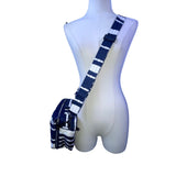 Lug Bebop Women’s Navy & White Adjustable Strap Quilted Striped Crossbody Bag