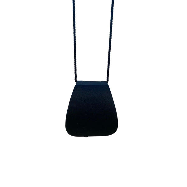 Preview Collection Womens Black Faux Satin Tassel & Braided Strap Crossbody Bag