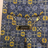 Brioni Mens Blue Yellow Silk Geometric Tie Handmade In Italy Elegant Design