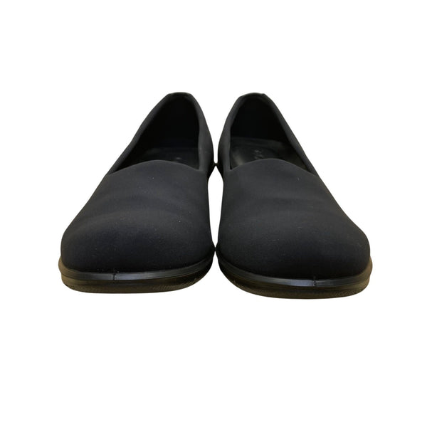 Ecco Women’s Black Leather Wedge Slip-On Comfort Shoes Size 7