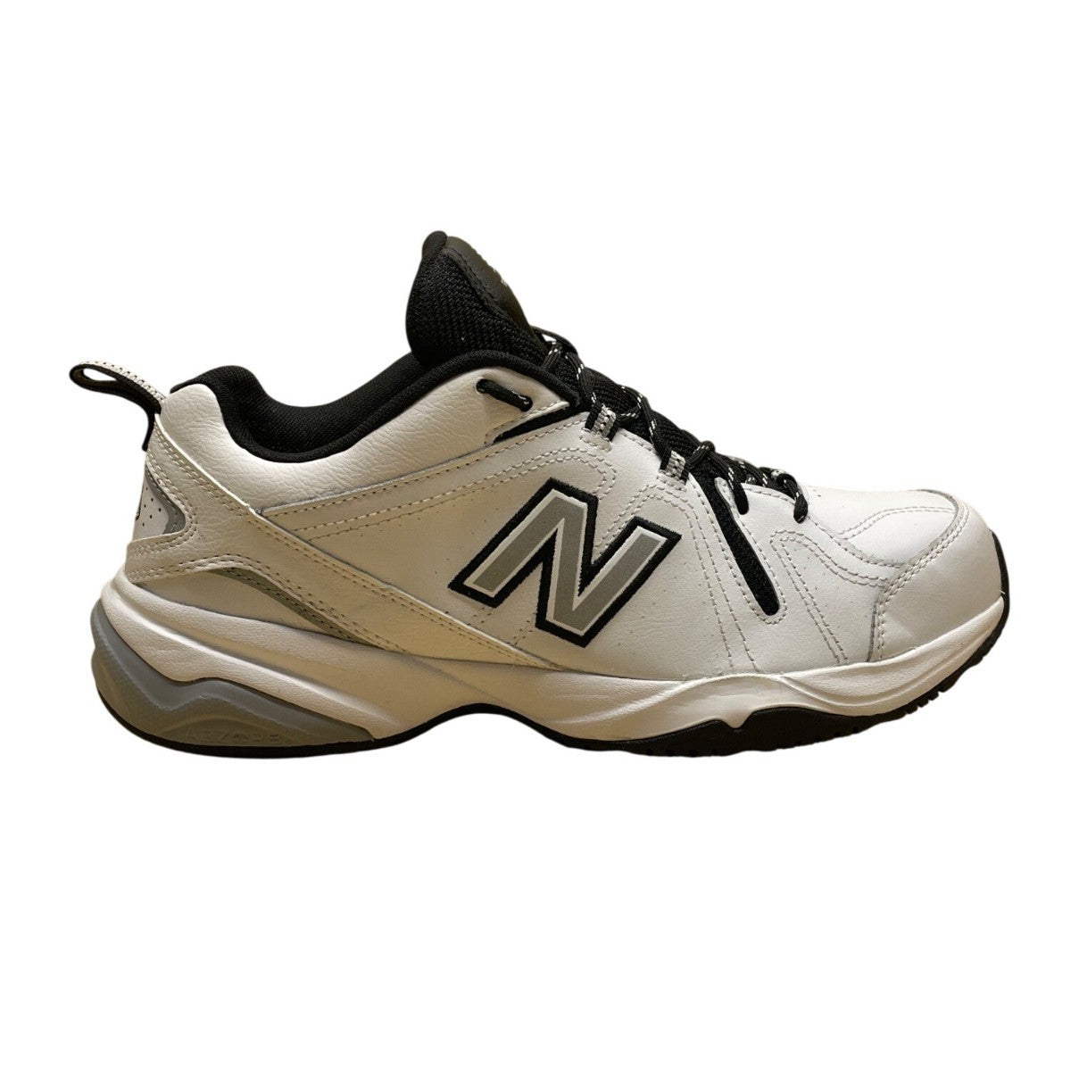 New Balance Men’s White & Black Leather 608v4 Memory Sole Training Shoes Size 9