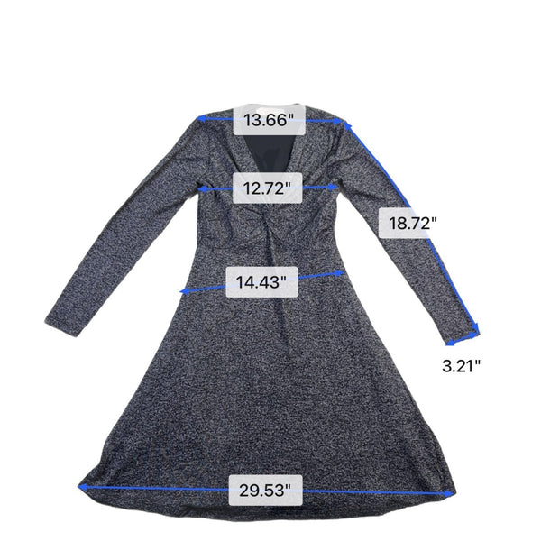 Loft Womens Gray Black Knit Twist Front Dress Petite Size XSP