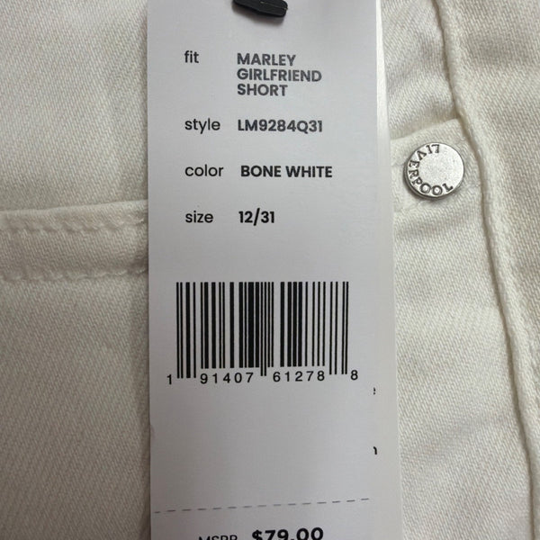 Liverpool Womens White Denim Shorts Casual Stylish Folded Hem Size 12/31