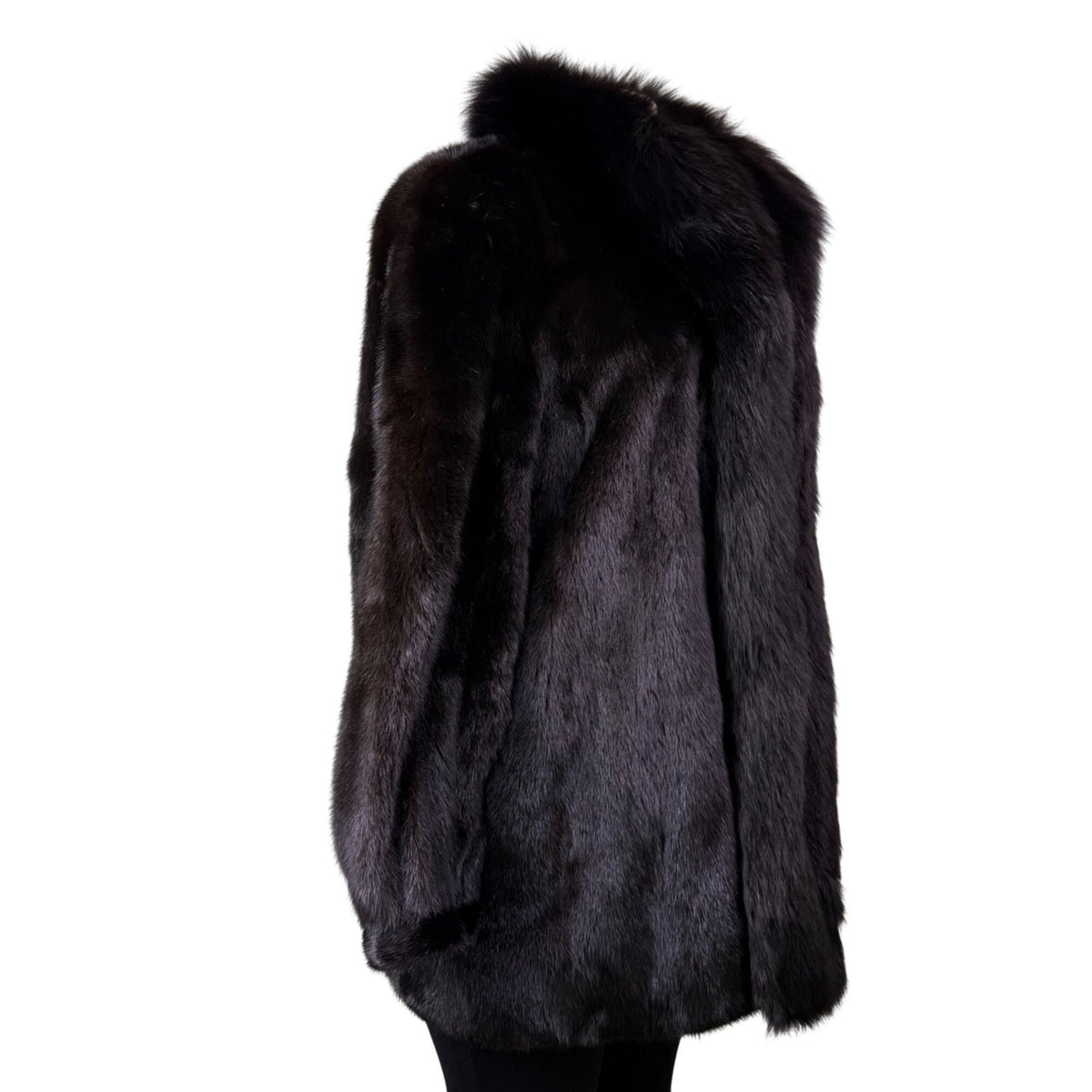 Rosendorf/Evans Womens Black Genuine Mink Fur Coat Luxurious Vintage Sz M