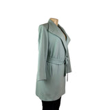 Louben Womens Mint Wool & Cashmere Blend Belted Blazer Coat Size 4