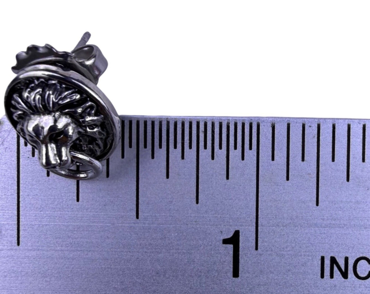 Lia Sophia Womens Silver Tone Metal Lion Stud Earrings Vintage Style