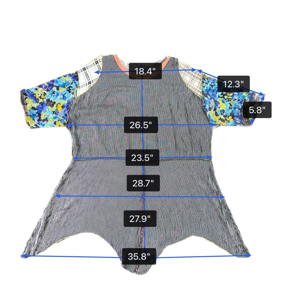 Nothing Matches Womens Multicolor Striped Acetate/Rayon/Linen Tunic Top 1
