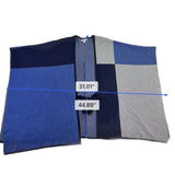 New York & Company Womens Blue & Gray Colorblock Poncho Open Front Tie Sz S/M