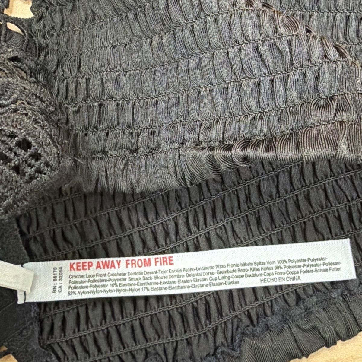 Anthropologie Womens Black Lace Crochet Bralette Top Size M