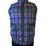 J.Crew Womens Multicolor Quilted Zip-Up Plaid Puffer Vest Size 2X