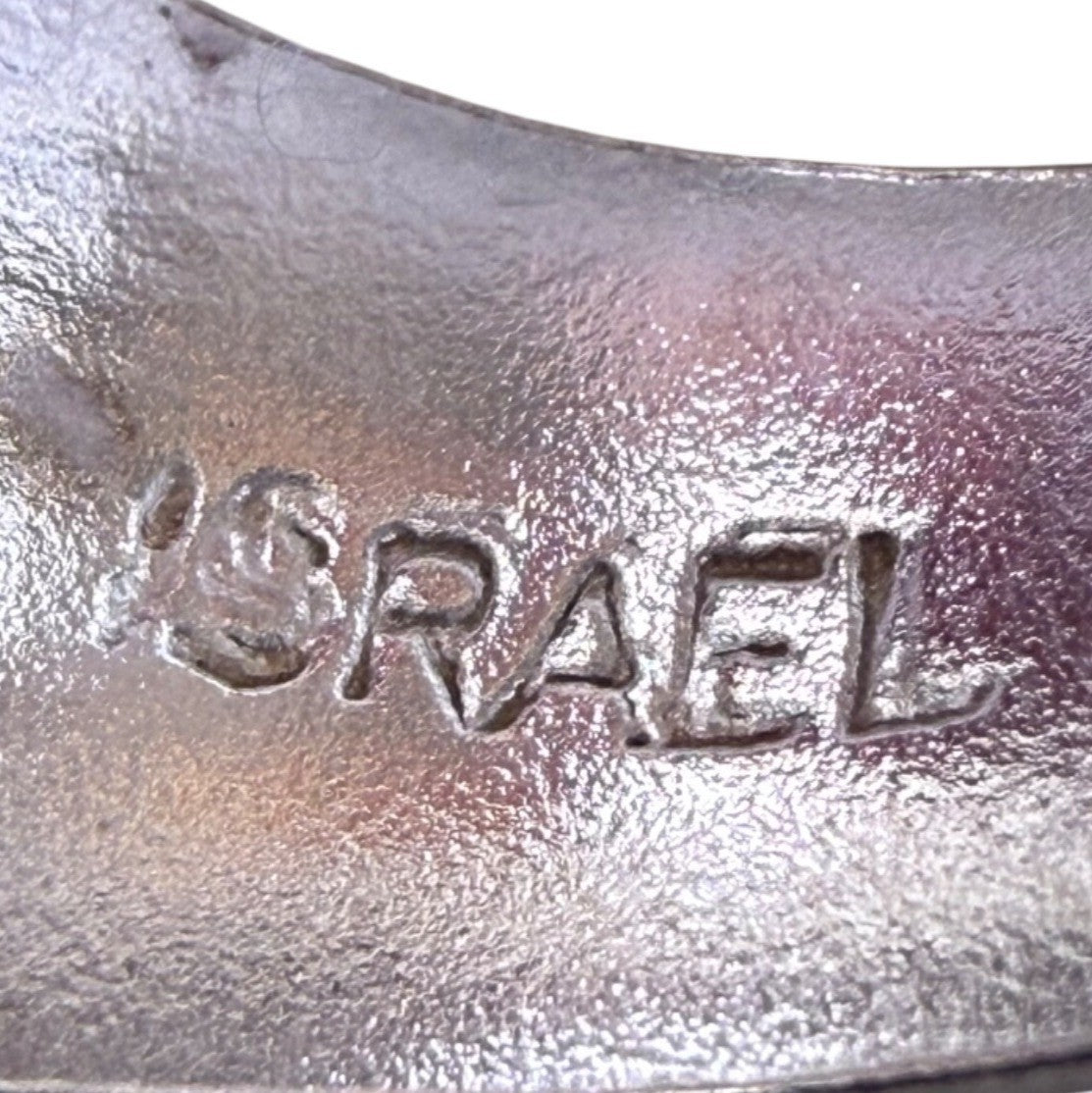 Sterling Silver 925 Multi-Band Statement Ring Textured Finish Sz 6 From Israel