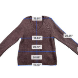 Lucky Brand Womens Brown V-Neck Ribbed Sweater Size L