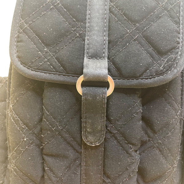 Vera Bradley Women’s Black Quilted Fabric With Multiple Pockets Backpack Size M