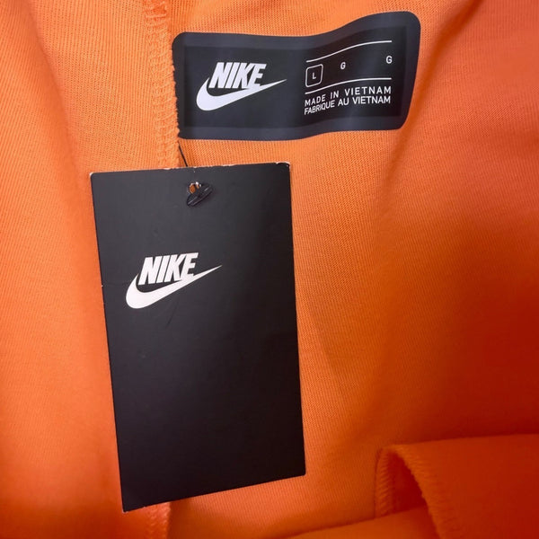 Nike Mens Orange Cotton Shorts Athletic Drawstring Waist Above-Knee Fit Size L