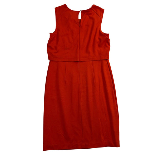 Ann Taylor Womens Red Polyester & Spandex Sleeveless Sheath Midi Dress Size 10