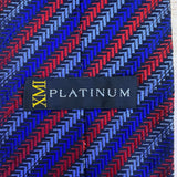XMI Platinum Mens Red & Blue Silk Handmade Tie Imported From England