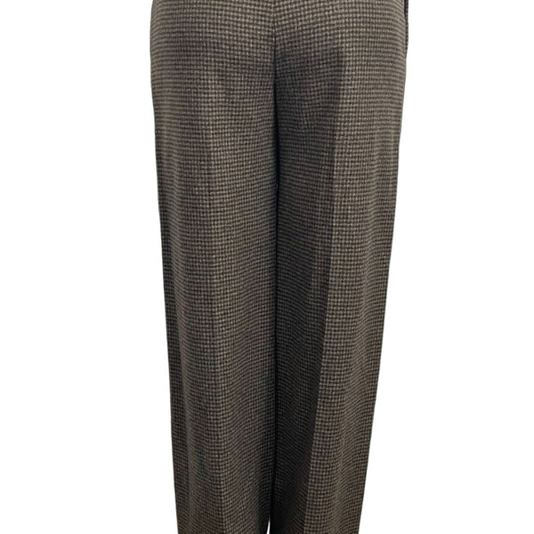 Theory Womens Brown Houndstooth Wool Pants Size 8 New