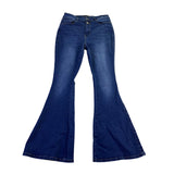 Flying Banana Womens Blue Cotton Blend Flared Bell Bottom Jeans Size 6S
