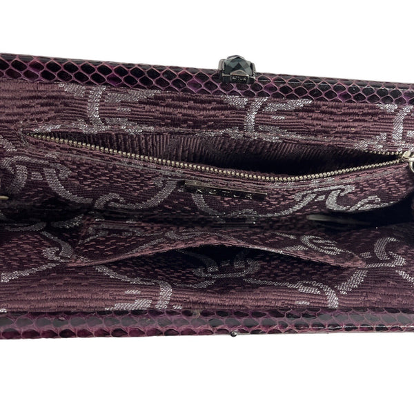 Kotur Women's Purple Snakeskin Evening Clutch Sz S