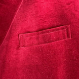 John Weitz Lord & Taylor Mens Red Velvet Luxury Blazer 2 Gold Button  Sz 41R
