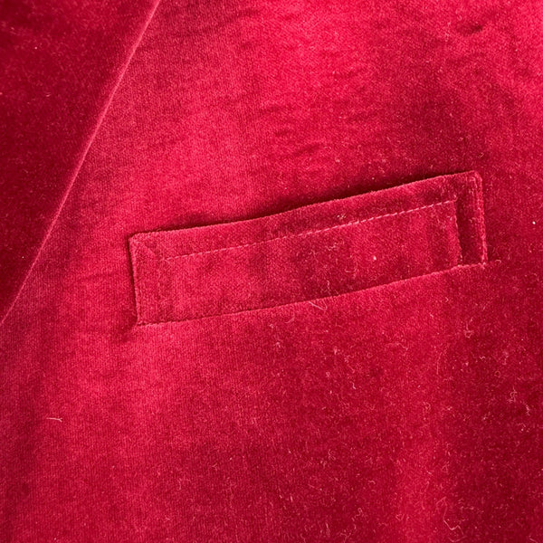 John Weitz Lord & Taylor Mens Red Velvet Luxury Blazer 2 Gold Button  Sz 41R