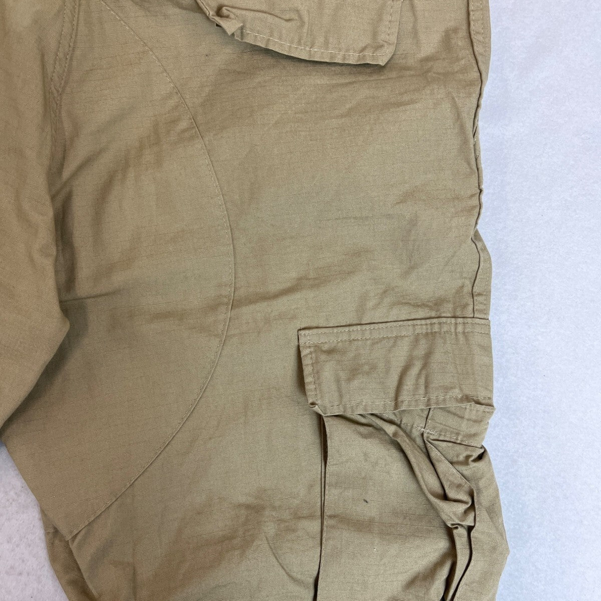 Military Issued Brown Cargo Pants Adjustable Waist & Button Fly Sz Meduim-Long