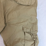 Military Issued Brown Cargo Pants Adjustable Waist & Button Fly Sz Meduim-Long