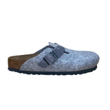 Birkenstock Women’s Light Gray Wool Narrow Fit Slip-On Boston Clogs Size L8