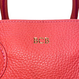 Mark & Graham Women’s Red Leather Gold BCB Initial Details Tote Bag Size L