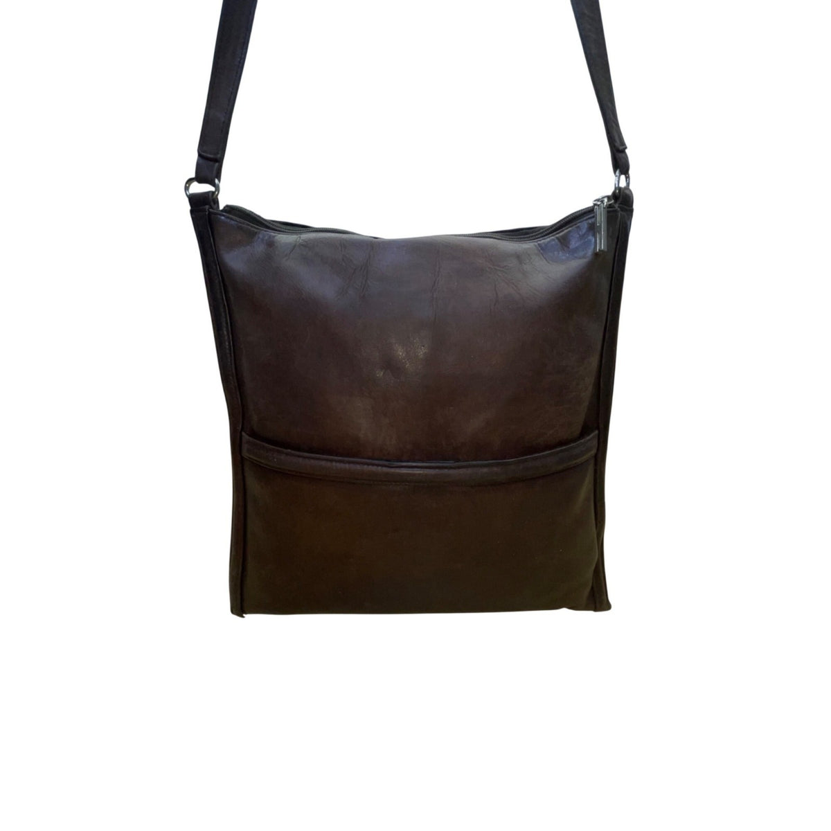 Halston Women’s Brown Leather Large Pocket Everyday Tote Shoulder Bag