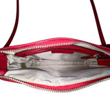 Calvin Klein Women’s Red Faux Leather Chain Strap Zip Closure Crossbody Bag