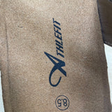 Athlefit Womens Black Leather Cross-Strap Open Toe Sandals Sz 8.5