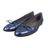 Stuart Weitzman Women’s Bronze Leather Metallic Cap Toe Bow Flats Size 8.5N
