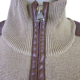 Lauren Ralph Lauren Womens Beige Sleeveless Vest With Faux Leather Trim Size XL