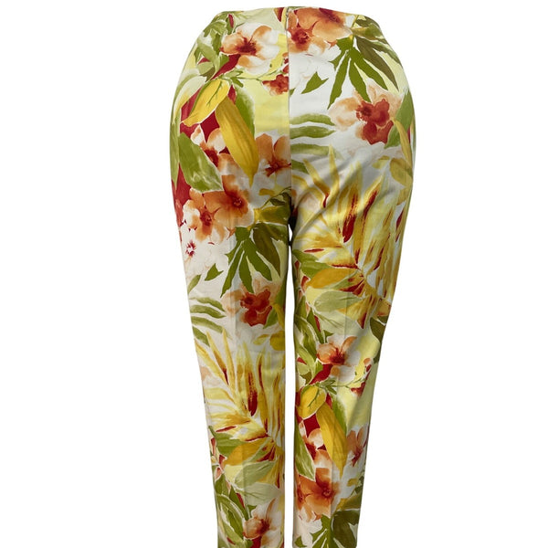 Linda Allard Ellen Tracy Womens Multicolor Floral Capri Pants Sz 16