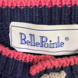 Bellepointe Womens Navy Cotton Ramie Cat Graphic Cardigan Sweater Knit Size S