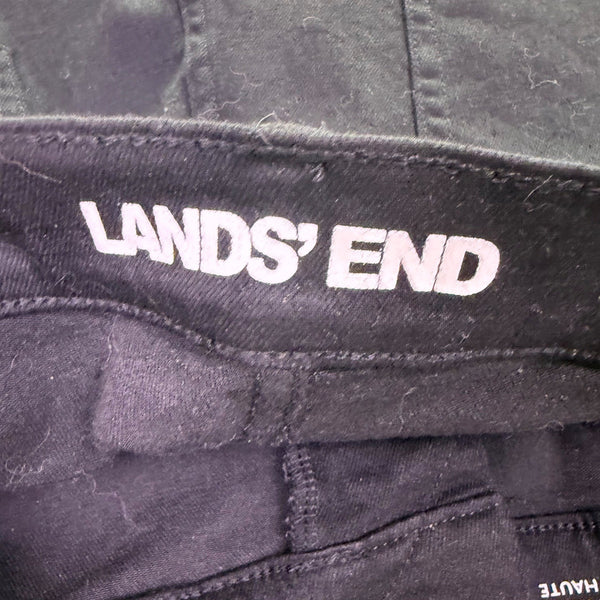 Lands End Womens Black Slim Fit 5-Pocket Stretch Denim Jeans Size 16