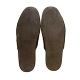 The Vermont Country Store Men’s Black Leather Slip-On House Slippers Size 9M