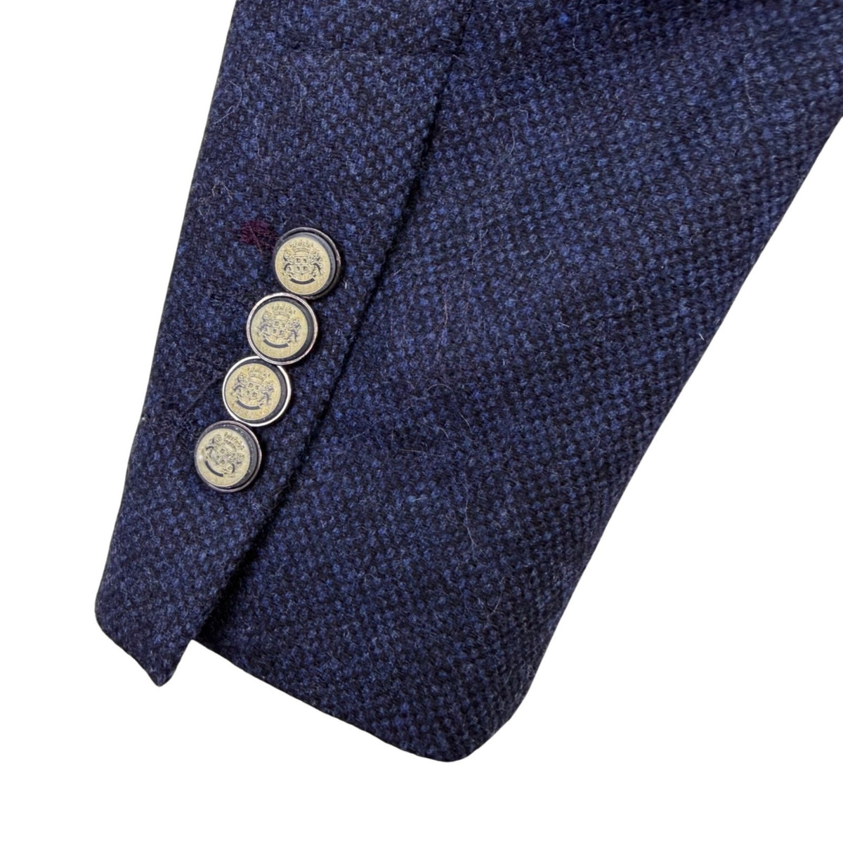 Zara Basic Womens Navy Cotton Blazer Single Button Lined Slim Fit Size M