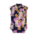 J.Crew Womens Multicolor Floral Print Sleeveless Button-Front Blouse Size S