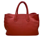 Mark & Graham Women’s Red Leather Gold BCB Initial Details Tote Bag Size L