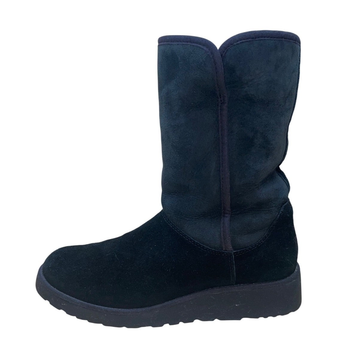 UGG Women’s Black Suede Mid-Calf Slip-On Winter Boots Size 8.5