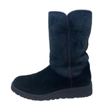 UGG Women’s Black Suede Mid-Calf Slip-On Winter Boots Size 8.5