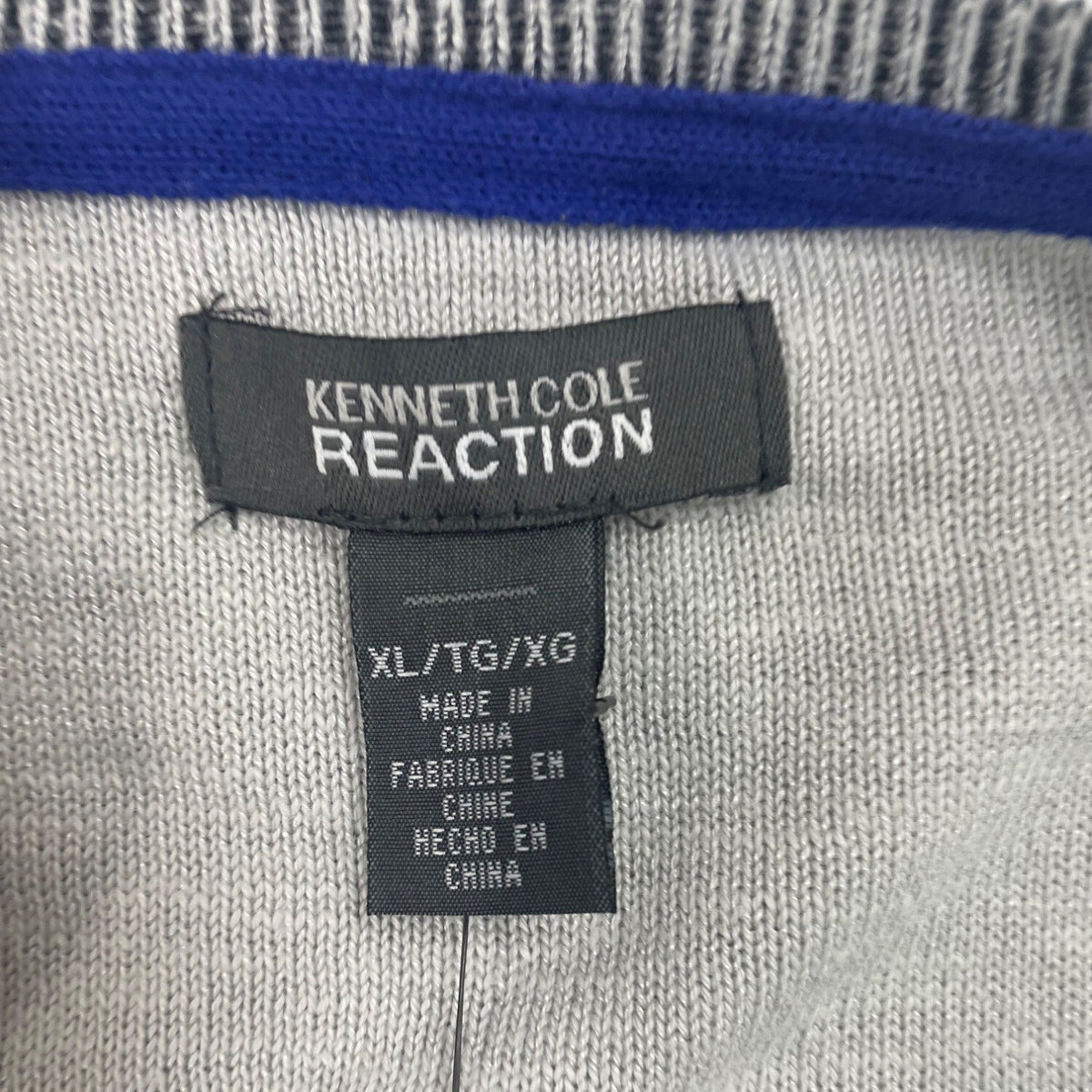 Kenneth Cole Reaction Mens V-Neck Grey Sweater Sz XL - New