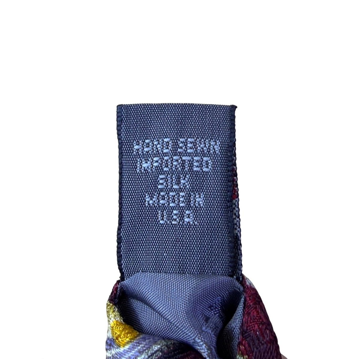 Robert Talbott Mens Burgundy Silk Floral & Geometric Print Tie Hand-Sewn USA