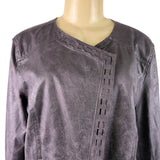 Lysse Womens Black  Jacket Large Lightweight Textured Asymmetrical